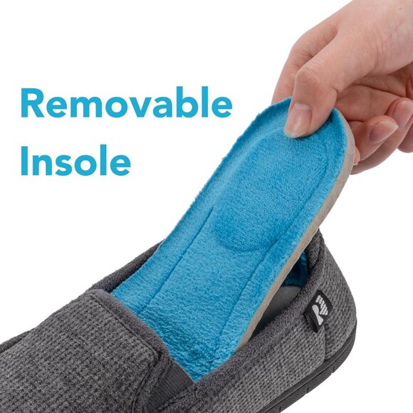 Women's Two Tone Blue Gray Hoodback Removable Rubber Insole Slipper Boot shoes - Picture 3 of 6